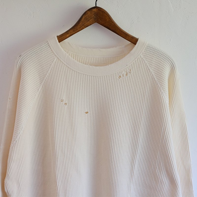 bukht ブフト】3/4 SLEEVE WAFFLE TEE WHITE-