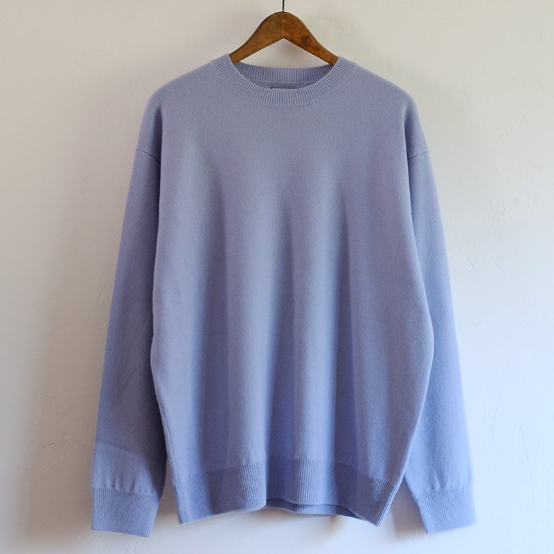 Yonetomi ヨネトミ】 NEW BASIC CASHMERE KNIT P/O BLUE - in-and-out(インアンドアウト)