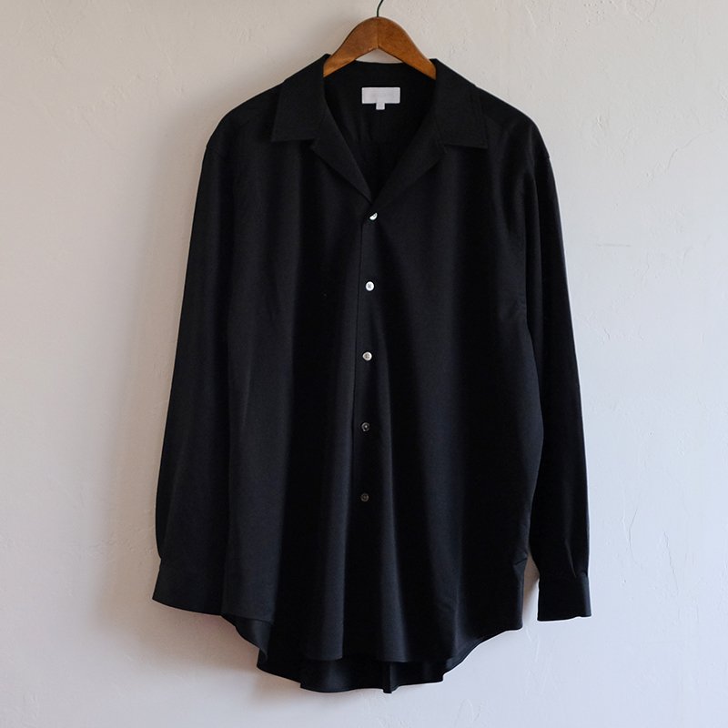 LAST ONEۡKANEMASA PHIL ͥޥ ե46G Atomosphere Silk Blend Open Collar Shirt BLACK