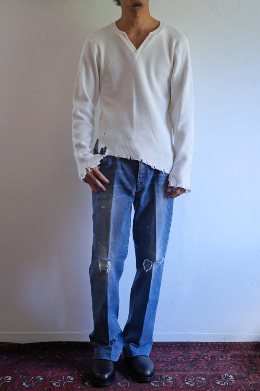 TANAKA タナカ】THE BOOTS JEAN TROUSERS DISTRESSED BLUE - in-and ...