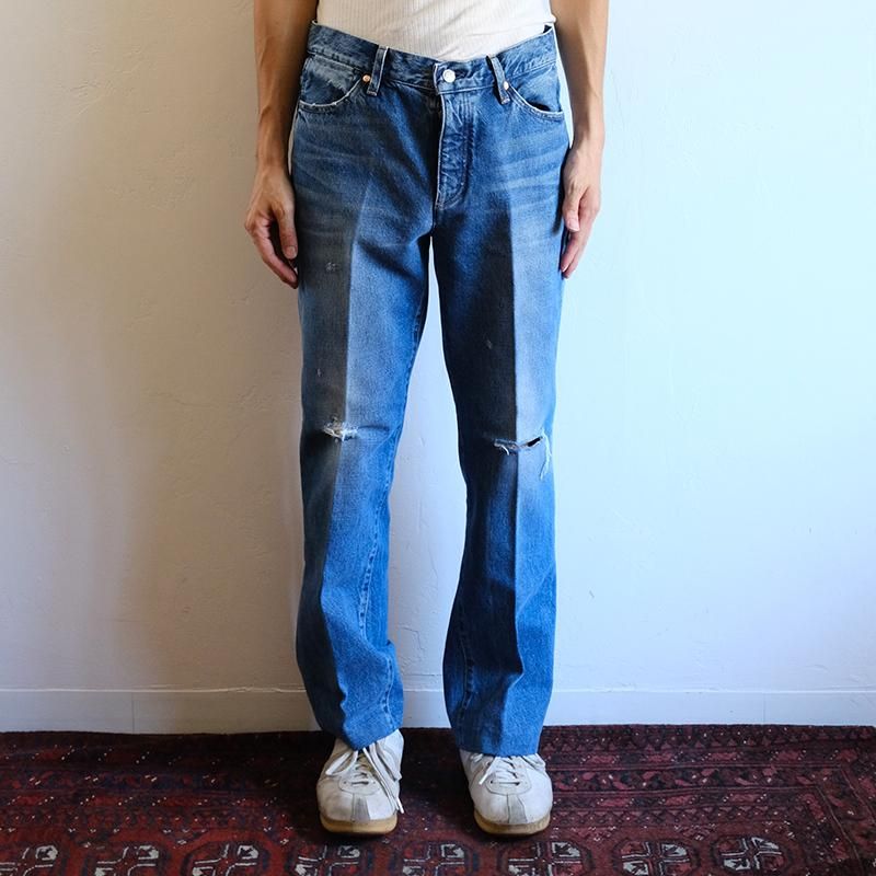 【TANAKA タナカ】THE BOOTS JEAN TROUSERS DISTRESSED BLUE - in-and-out(インアンドアウト)