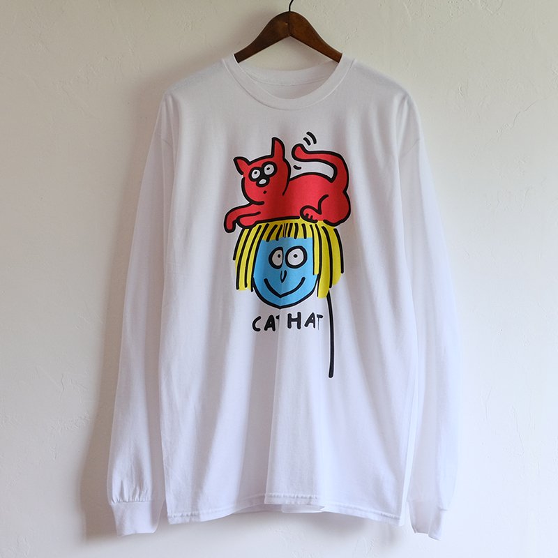 Keith Haring / キース ヘリング】CAT HAT L/S TEE WHITE - in-and-out