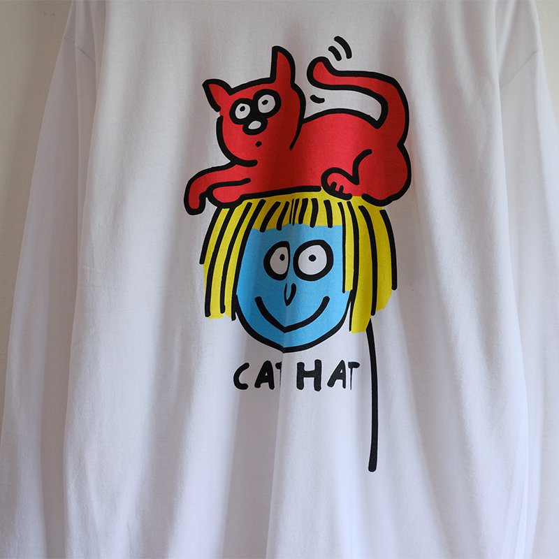 【Keith Haring / キース ヘリング】CAT HAT L/S TEE WHITE - in-and-out(インアンドアウト)
