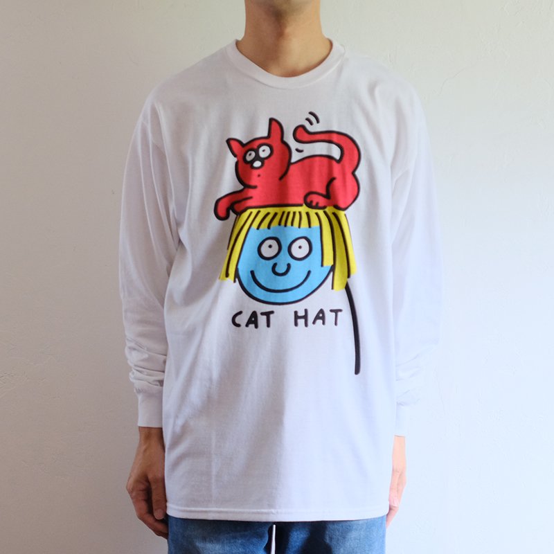 【Keith Haring / キース ヘリング】CAT HAT L/S TEE WHITE - in-and-out(インアンドアウト)