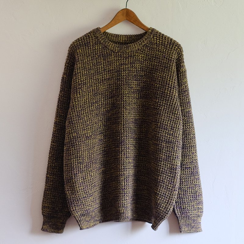 SALE 30%OFF】【bukht ブフト】CRAZY COLOR WAFFLE CREW SWEATER GREEN 