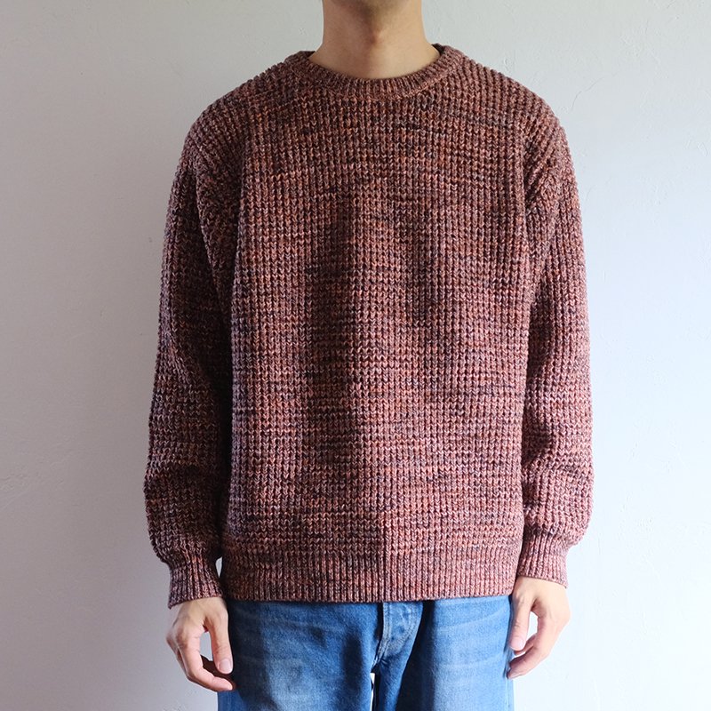 bukht ブフト】CRAZYCOLOR WAFFLE CREWSWEATER-