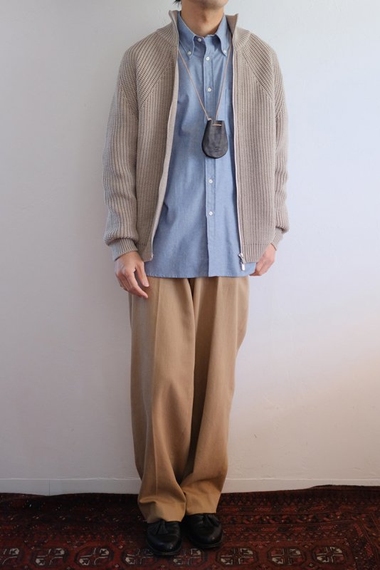 BATONER バトナー】SIGNATURE DRIVERS KNIT BEIGE - in-and-out(イン