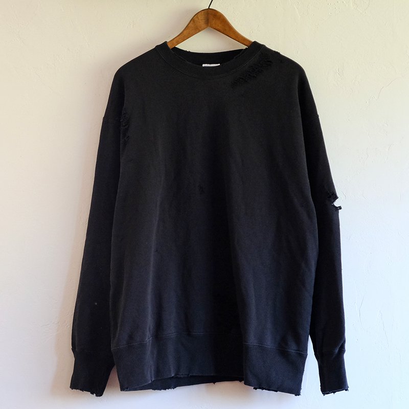 GOAT ゴート】WORN-OUT CREW SWEAT BLACK - in-and-out(インアンドアウト)