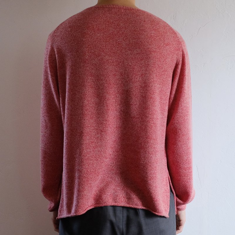 MAATEEu0026SONS マーティーアンドサンズ】CASHMERE SILK C/N SWEATER RED - in-and-out(インアンドアウト)