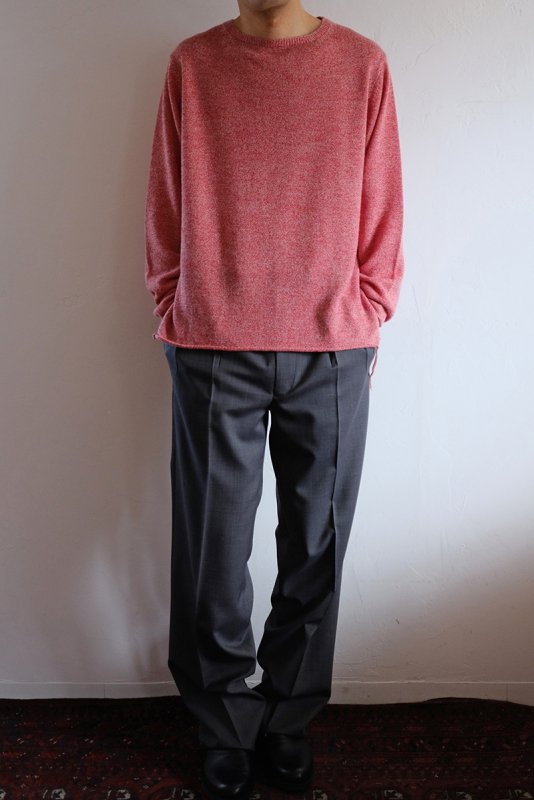 MAATEE&SONS マーティーアンドサンズ】CASHMERE SILK C/N SWEATER RED - in-and-out(インアンドアウト)