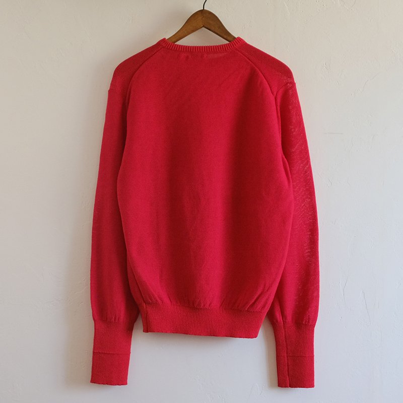 MAATEE&SONS マーティーアンドサンズ】強撚LINENひょっとこ C/N SWEATER RED - in-and-out(インアンドアウト)