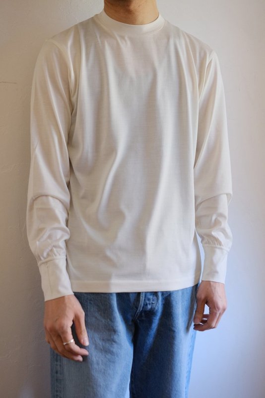 【MAATEE&SONS マーティーアンドサンズ】SILK LONG SLEEVE TEE WHITE - in-and-out(インアンドアウト)