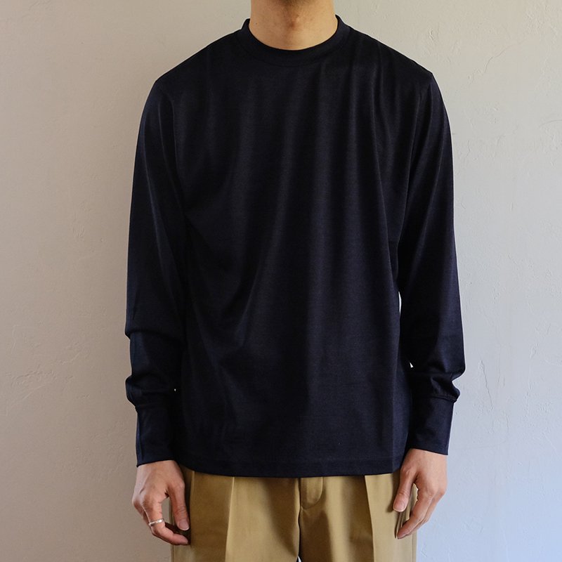 MAATEE&SONS マーティーアンドサンズ】SILK LONG SLEEVE TEE T.NAVY - in-and-out(インアンドアウト)