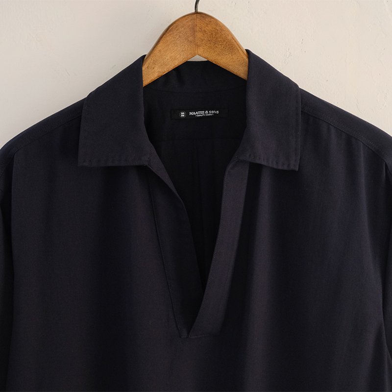 MAATEE&SONS マーティーアンドサンズ】NEW PULL OVER SHIRTS NAVY - in-and-out(インアンドアウト)