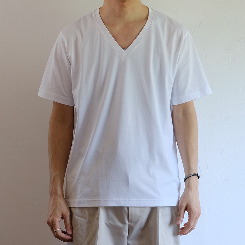 MAATEE&SONS マーティーアンドサンズ】極COTTON V NECK TEE WHITE - in-and-out(インアンドアウト)