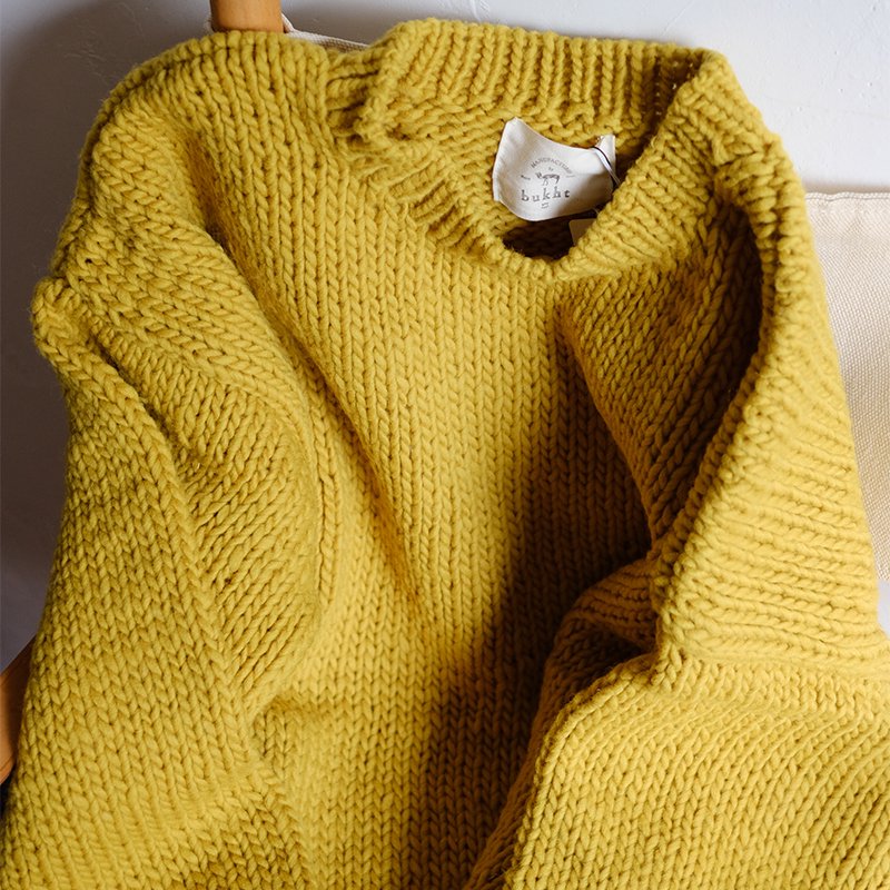 SALE 50%OFF】【bukht ブフト】PERUVIAN HAND KNIT SWEATER MUSTARD