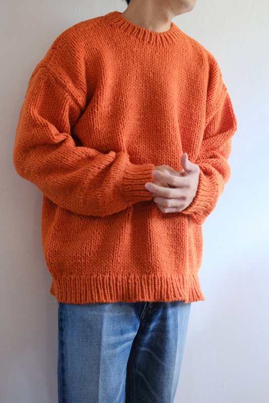 bukht ブフト】PERUVIAN HAND KNIT SWEATER ORANGE - in-and-out(イン 