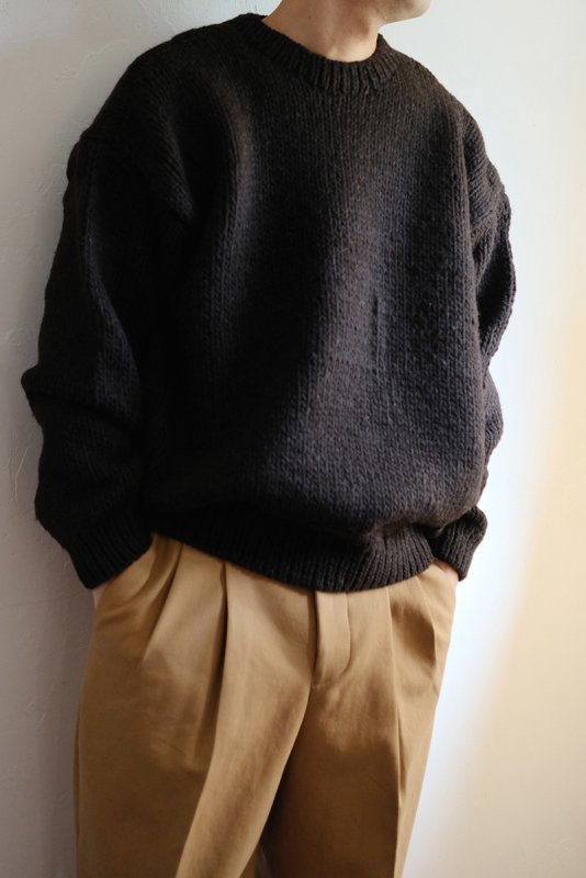 bukht ブフト】PERUVIAN HAND KNIT SWEATER DARK BROWN - in-and-out