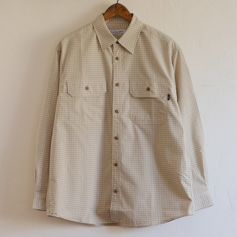 【UNIVERSAL PRODUCTS ユニバーサルプロダクツ】L/S CHECK WORK SHIRTS GREIGE CHECK -  in-and-out(インアンドアウト)