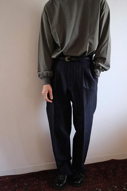 MAATEE&SONS マーティーアンドサンズ】TROUSER 2 NAVY STRIPE - in-and-out(インアンドアウト)