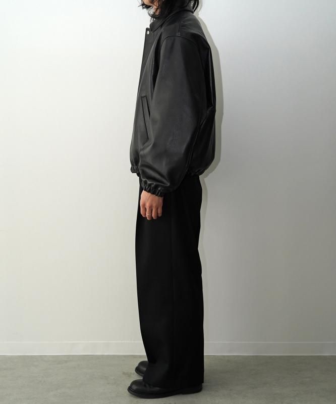 ssstein】LEATHER ZIP SHORT JACKET BLACK - WASTE