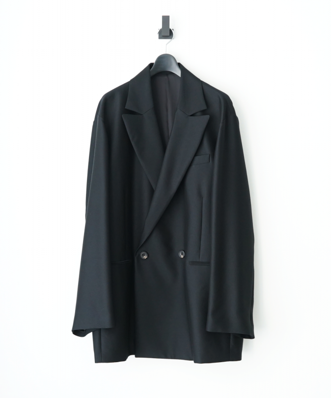 sssteinOVERSIZED PEAK LAPEL LONG JACKET BLACK