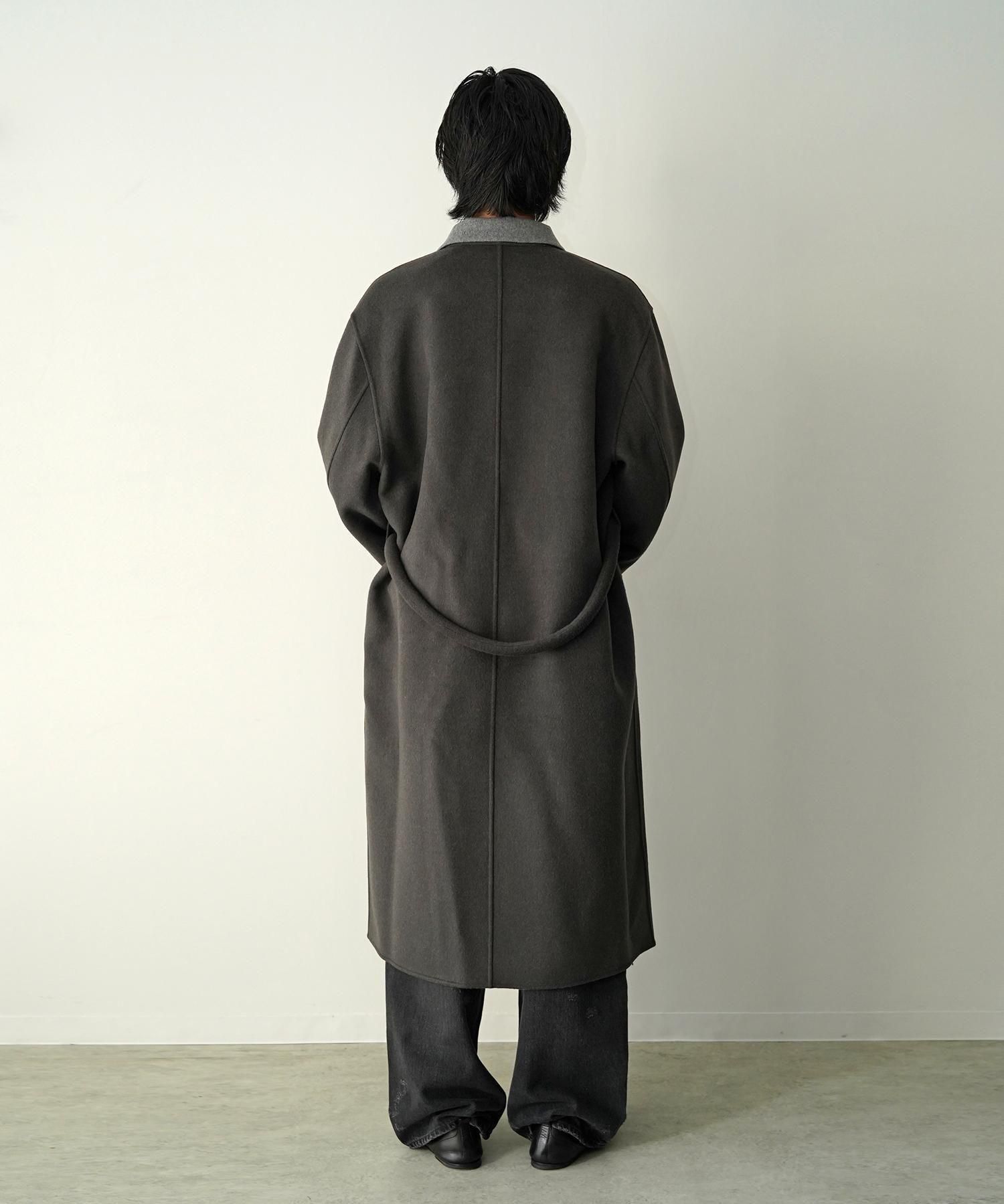 ssstein】WOOL/CASHMERE REVERSIBLE NOTCH LAPEL COAT GREY KHAKI