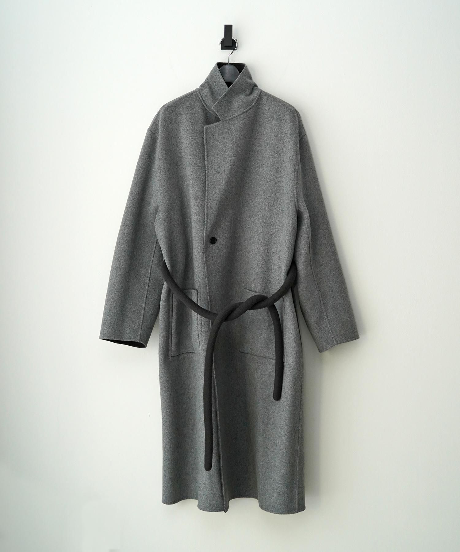 ssstein】WOOL/CASHMERE REVERSIBLE NOTCH LAPEL COAT GREY KHAKI