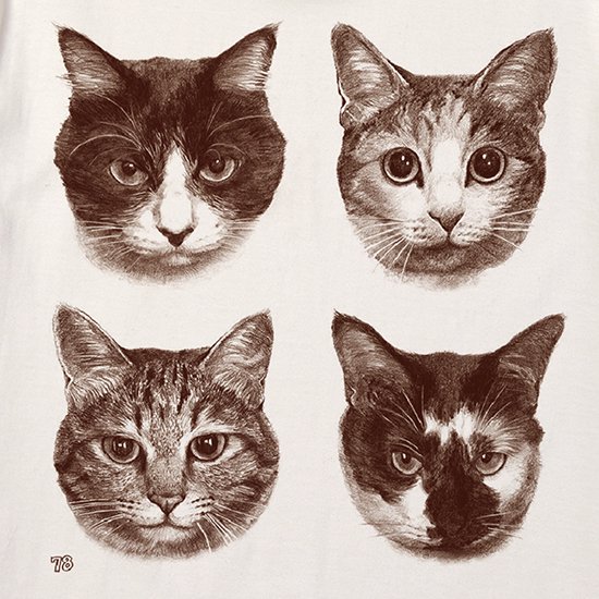 ななはちオリジナルTシャツ 〈猫街ろまん〉 - 78 猫の部