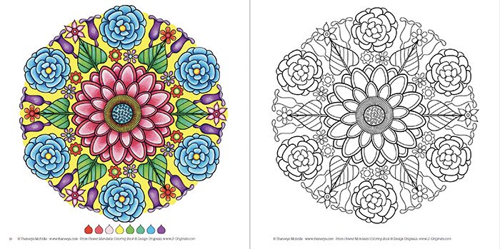 Flower Mandalas 花のマンダラ塗り絵 BOOK(M1631)ーブティック社オンラインショップ