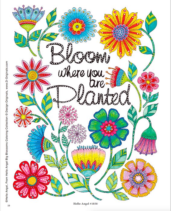 Blossoms　Big　美しい花のマンダラアート塗り絵(M1648)ーブティック社オンラインショップ