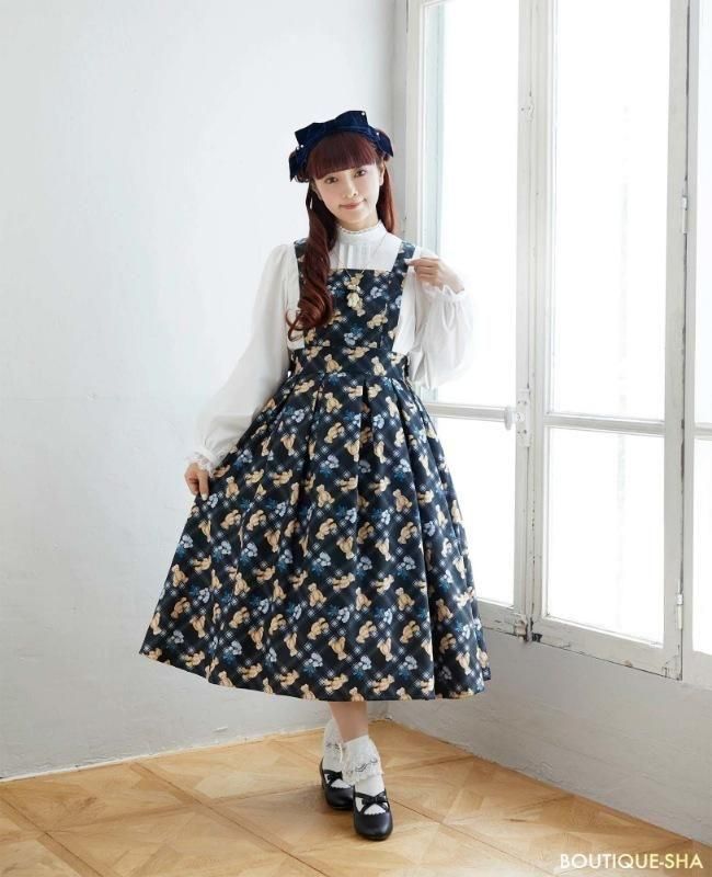 ヴィンテージシフォンジャンパースカート　青木美沙子　完売品　レア　美品 kawaii×青木美沙子さんコラボ♡2022SS新作のヴィンテージ