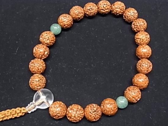 金剛菩提樹20玉 P親玉二天インド翡翠（グリーンクォーツ