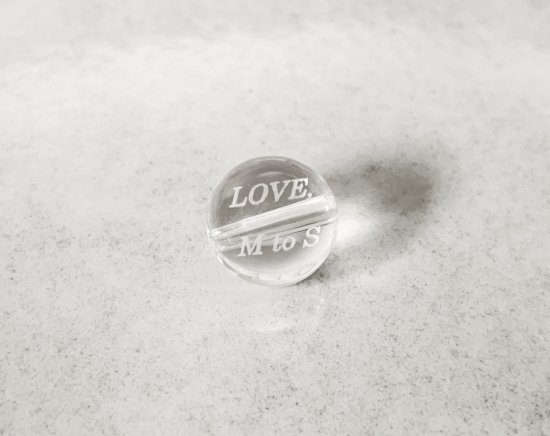 【オーダー彫刻:「LOVE,」】クリスタル10mm
