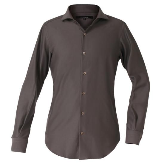 オーバーチュア_787_ニットドレスシャツ_クラシックタイプ EBENE GRAY