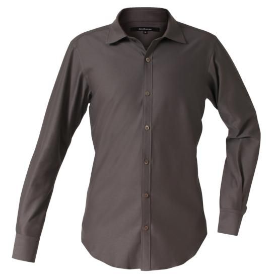 オーバーチュア_777_ニットドレスシャツ_スタンダードタイプ EBENE GRAY