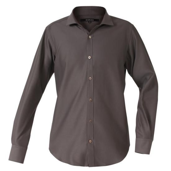 オーバーチュア_767_ニットドレスシャツ_モードタイプ EBENE GRAY