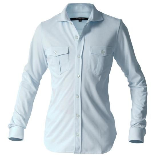 コンコルド_001_ニットパイロットシャツ SAXBLUE