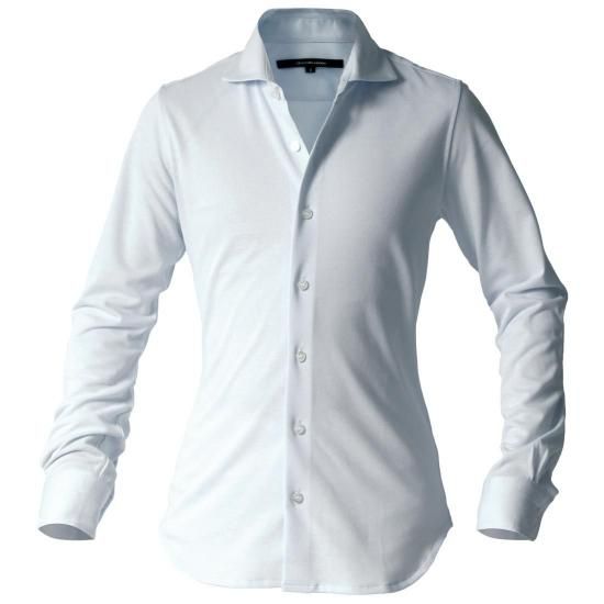 コンコルド_002_ニットドレスシャツ SAXBLUE