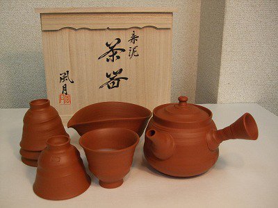 翌日発送可能 常滑焼 朱泥 花器 名工 都築陶元 双鶴に月 - 美術品