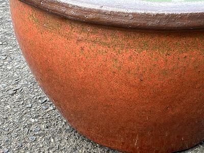 水鉢20D 赤釉 - 常滑焼 陶器 陶磁器 販売・通販 豊和製陶