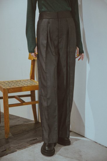 Front tuck pants Gray - PoFF ｜ ポーフ (勝田里奈ディレクション）