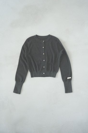 Shell button knit cardigan Charcoal