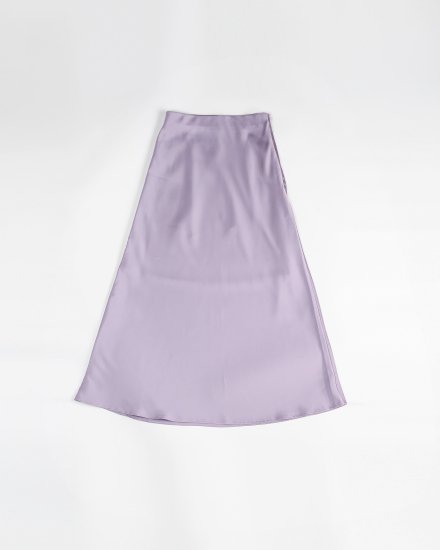 Back satin drape skirt/Lilac