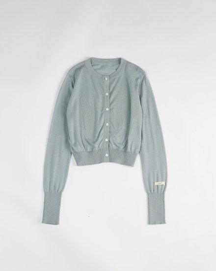 Shell button cotton summer cardigan/Ice blue