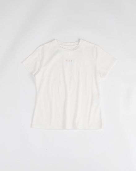 Minimal logo T-shirt/White Salmon pink