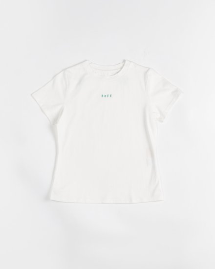 Minimal logo T-shirt/WhiteGreen