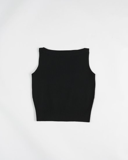 Boat neck knit tank/Black