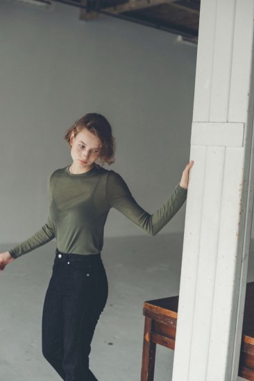 see through tops / green