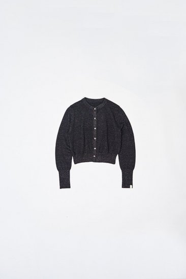 glitter knit cardigan / black